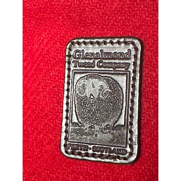 Harris Tweed red Handbag vintage brown leather top handles classic Scotland 13x9 - Picture 3 of 16